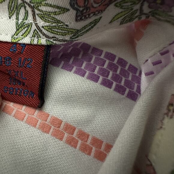 Robert Graham Shirt Bold Flip Cuff Embroidered Striped Long Sleeve Men’s XXL - Picture 8 of 9